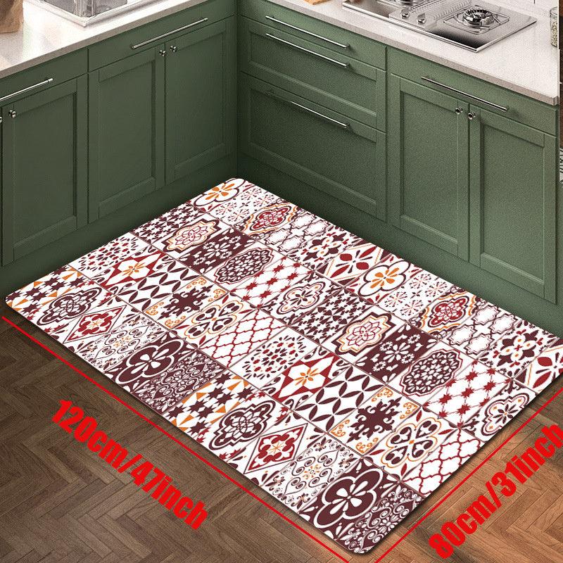 Soft Boho Kitchen Rug Cushioned Anti Fatigue Vintage Non Slip Runner Rug