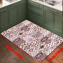 Soft Boho Kitchen Rug Cushioned Anti Fatigue Vintage Non Slip Runner Rug