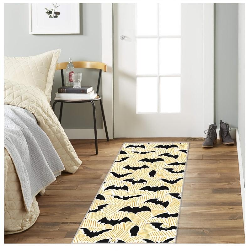 Bat Pattern Machine Washable Anti-Slip Rubber Mat