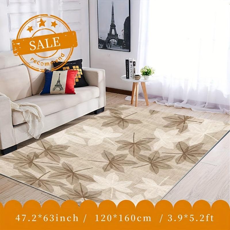 Maple Leaf Area Rug Soft Faux Sheepskin Mat Halloween Decor