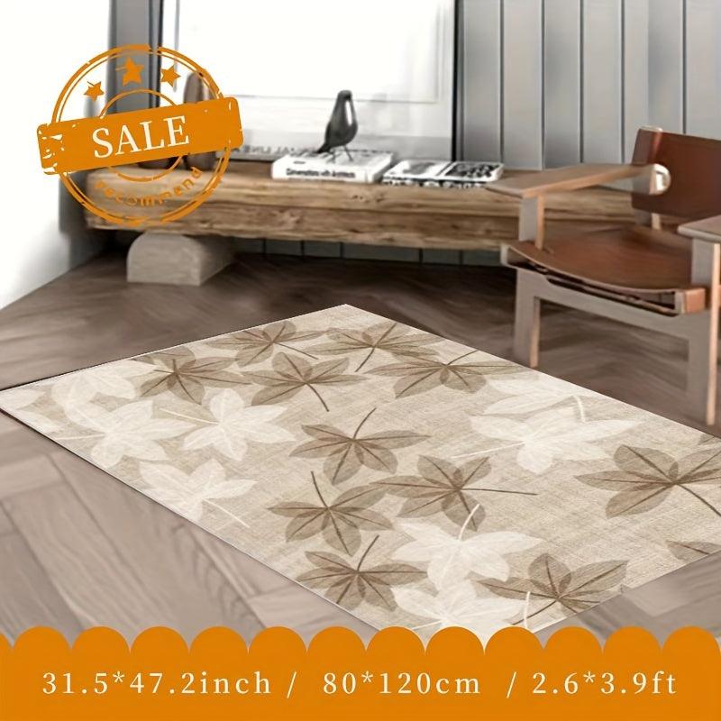 Maple Leaf Area Rug Soft Faux Sheepskin Mat Halloween Decor