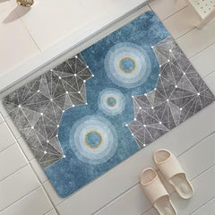 Geometric Non Slip Door Mat Grey Modern Washable Dirt Trapper
