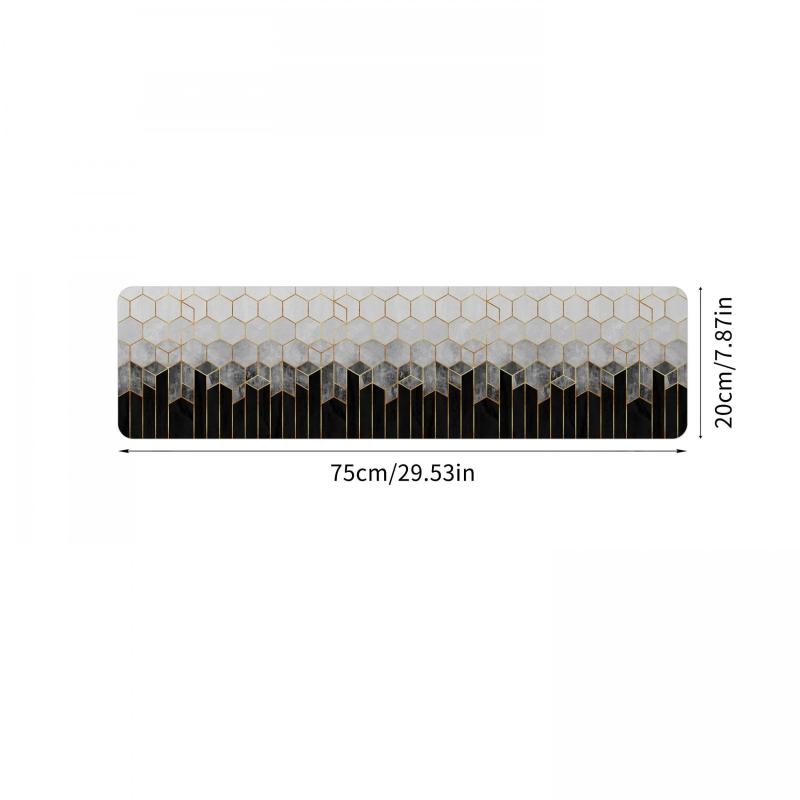Marble Print Stair Mat Polyester TPR Non-slip Carpet 76.2cm x 20 Indoor