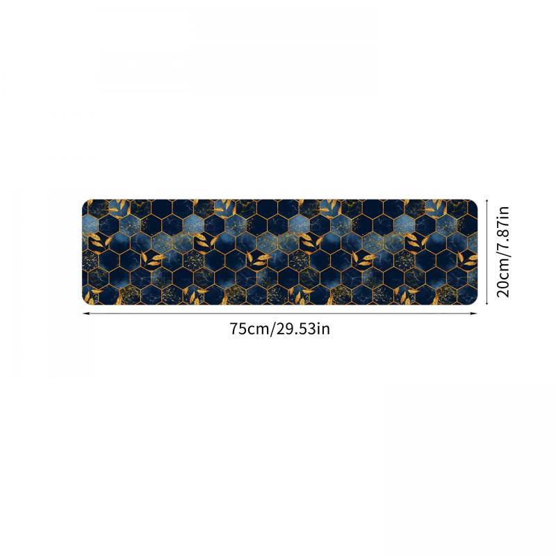Marble Print Stair Mat Polyester TPR Non-slip Carpet 76.2cm x 20 Indoor