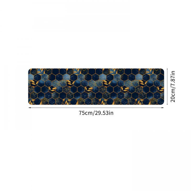 Marble Print Stair Mat Polyester TPR Non-slip Carpet 76.2cm x 20 Indoor