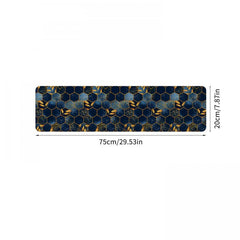 Marble Print Stair Mat Polyester TPR Non-slip Carpet 76.2cm x 20 Indoor
