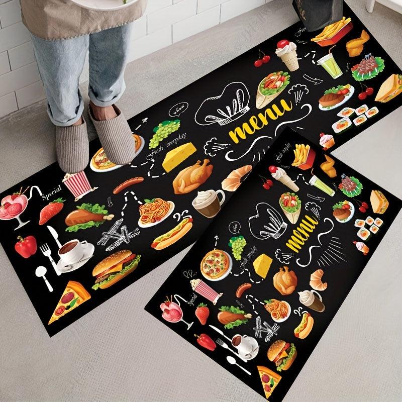 2pcs Anti fatigue Kitchen Mat Anti Slip Polyester Carpet