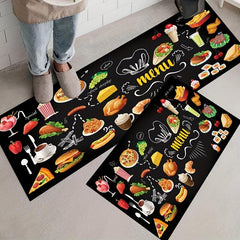 2pcs Anti fatigue Kitchen Mat Anti Slip Polyester Carpet