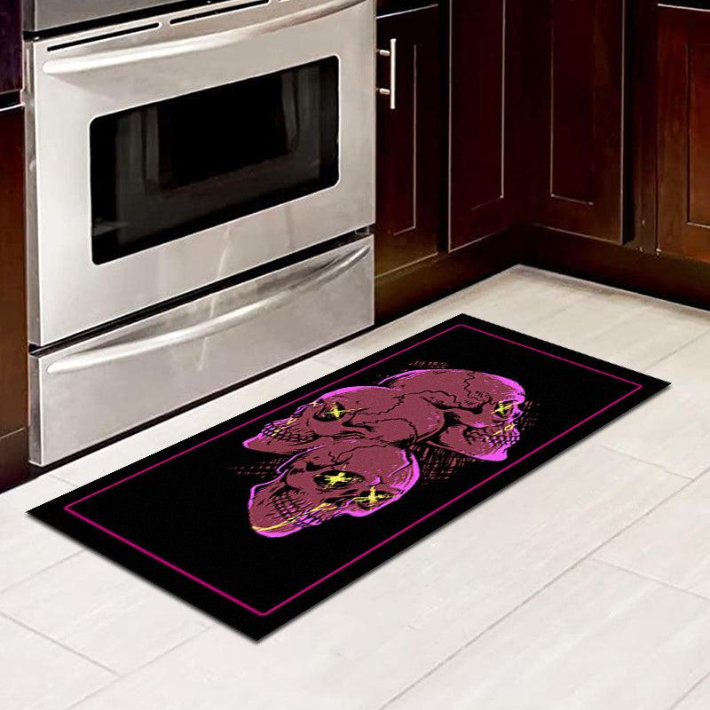 Gothic Skull Halloween Area Rug Living Room Decor Horror Theme Doormat
