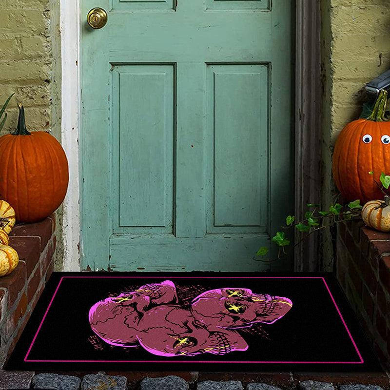 Gothic Skull Halloween Area Rug Living Room Decor Horror Theme Doormat