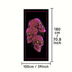Gothic Skull Halloween Area Rug Living Room Decor Horror Theme Doormat