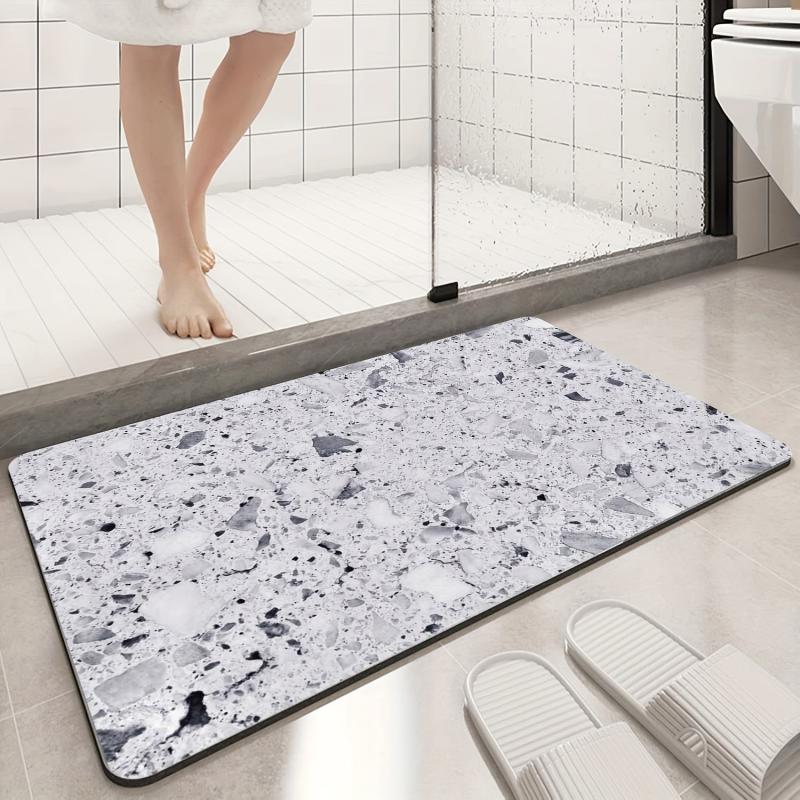 Marble Pattern Floor Mat Soft Non Slip Bath Rug