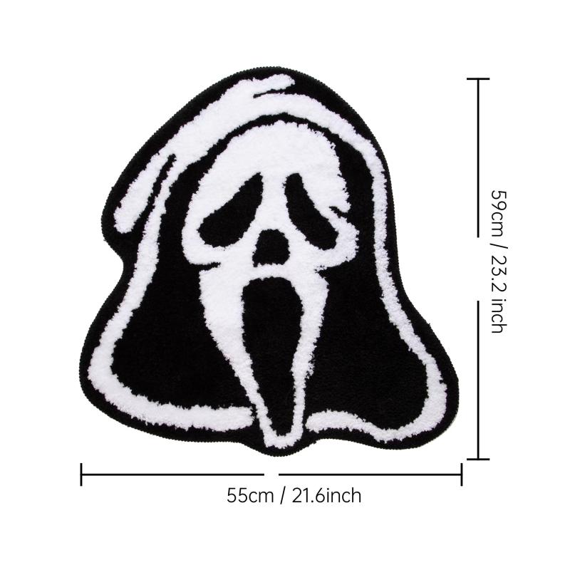 Ghost Face Tufted Carpet Halloween Fluffy Non-slip Rug