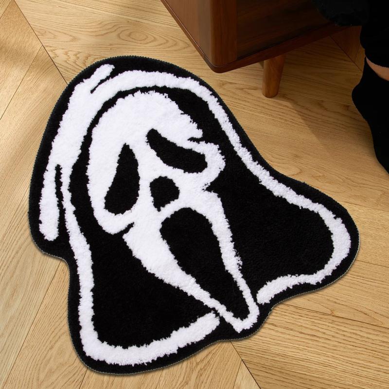 Ghost Face Tufted Carpet Halloween Fluffy Non-slip Rug