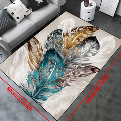 Feather Print Non-slip Resistant Rug Machine Washable