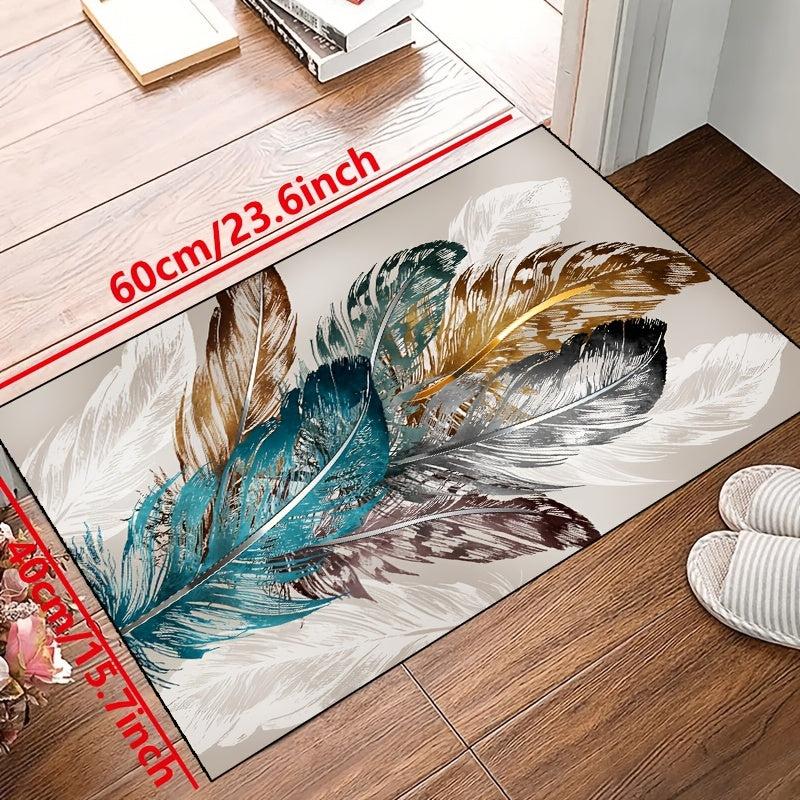 Feather Print Non-slip Resistant Rug Machine Washable