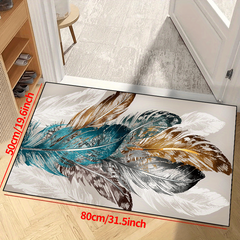 Feather Print Non-slip Resistant Rug Machine Washable