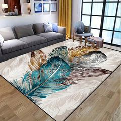 Feather Print Non-slip Resistant Rug Machine Washable
