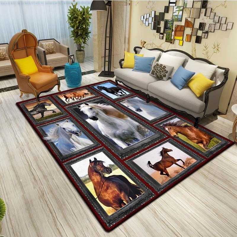 Colorful Horse Carpet Soft Bedroom Living Room Kitchen Door Mat