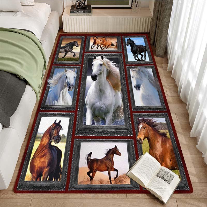 Colorful Horse Carpet Soft Bedroom Living Room Kitchen Door Mat