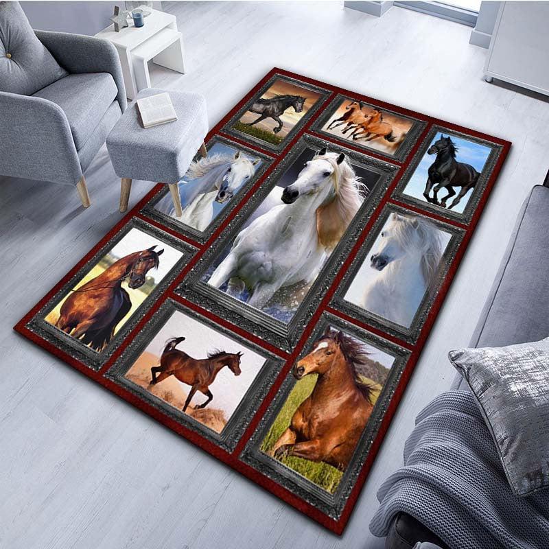 Colorful Horse Carpet Soft Bedroom Living Room Kitchen Door Mat