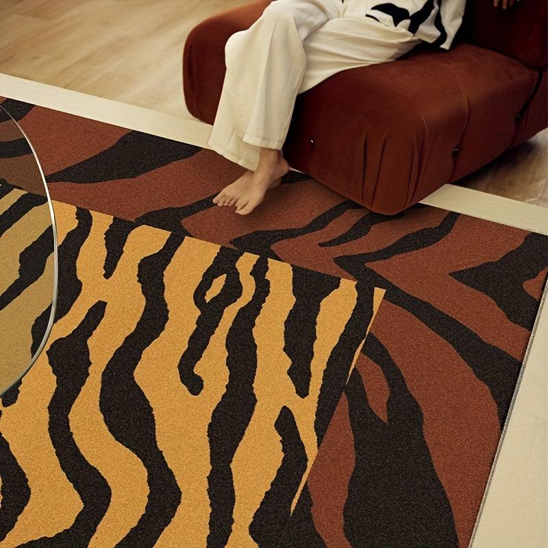 Leopard Print Soft Living Room Rug Non Slip And Dirty Resistant Bedroom Rug