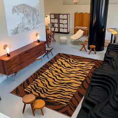 Leopard Print Soft Living Room Rug Non Slip And Dirty Resistant Bedroom Rug