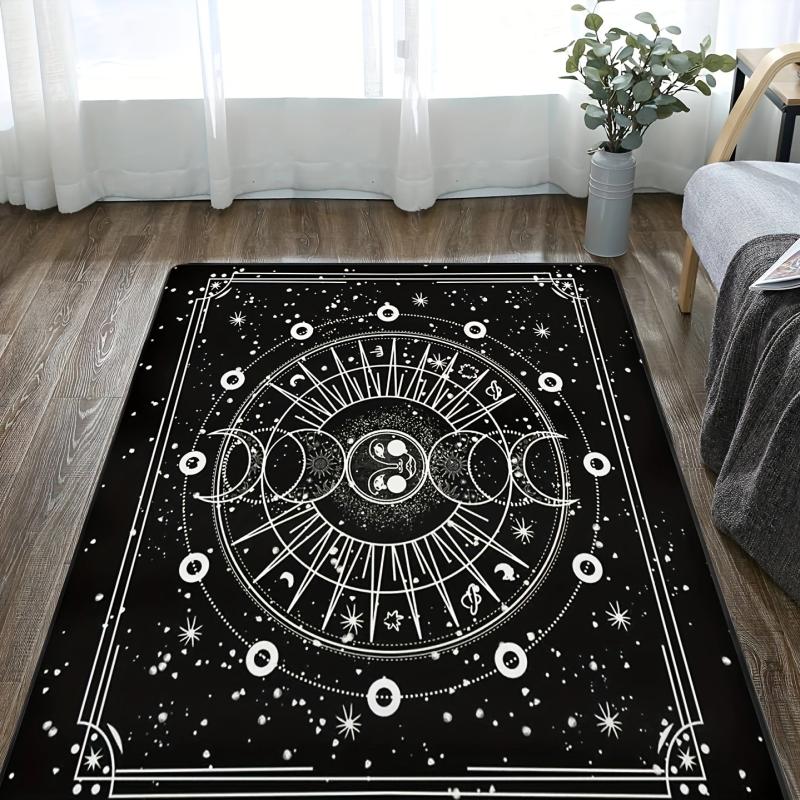 Constellation Planet Printed Floor Mat Soft Flannel Carpet