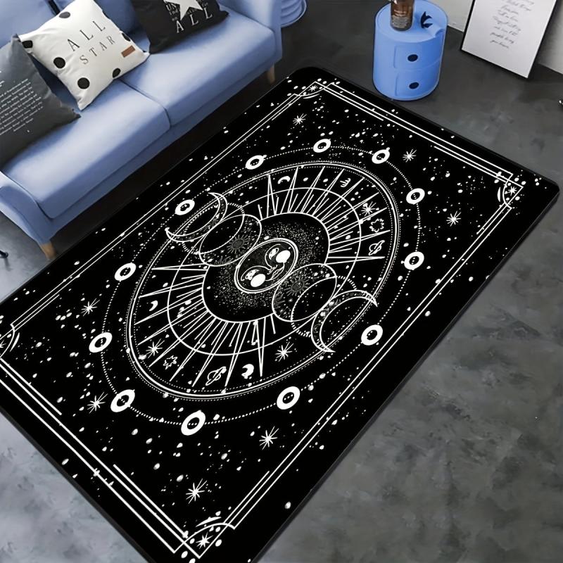 Constellation Planet Printed Floor Mat Soft Flannel Carpet