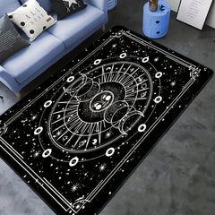 Constellation Planet Printed Floor Mat Soft Flannel Carpet