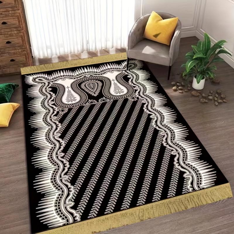 Islamic Prayer Mat Vintage Boho Rug Floral Living Room Bedroom Floor Mat