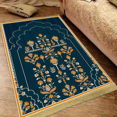 Islamic Prayer Mat Vintage Boho Rug Floral Living Room Bedroom Floor Mat