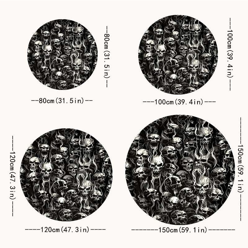 Skulls Halloween Kitchen Rug Round Anti Skid Area Floor Mat