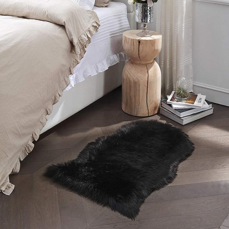Soft Plush Furry Rug for Living Room & Bedroom, Machine Washable Shaggy Area Car