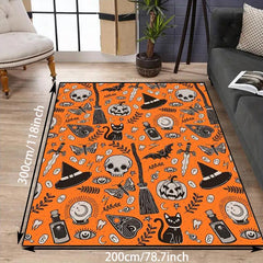 Halloween Area Rug Skull Pumpkin Carpet Home Decor