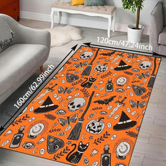 Halloween Area Rug Skull Pumpkin Carpet Home Decor