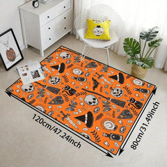 Halloween Area Rug Skull Pumpkin Carpet Home Decor