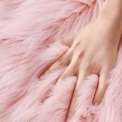 Heart Shaped Pink Shag Rug for Girls Bedroom