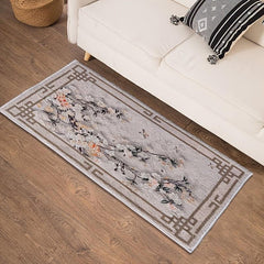 Soft Fluffy Floral Area Rugs Light Faux Wool Carpet for Living Room Bedroom