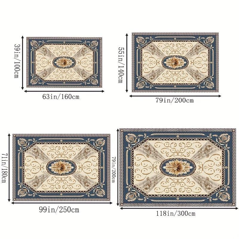 Bohemian Vintage Floral Area Rug Large Waterproof
