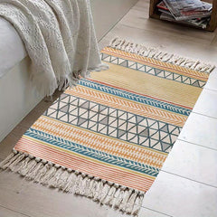 Bohemian Multicolor Tassel Floor Mat - Geometric Kitchen Rug
