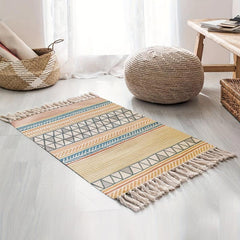 Bohemian Multicolor Tassel Floor Mat - Geometric Kitchen Rug