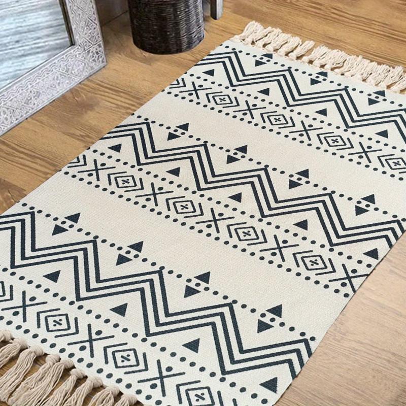 Bohemian Multicolor Tassel Floor Mat - Geometric Kitchen Rug