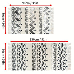 Bohemian Multicolor Tassel Floor Mat - Geometric Kitchen Rug