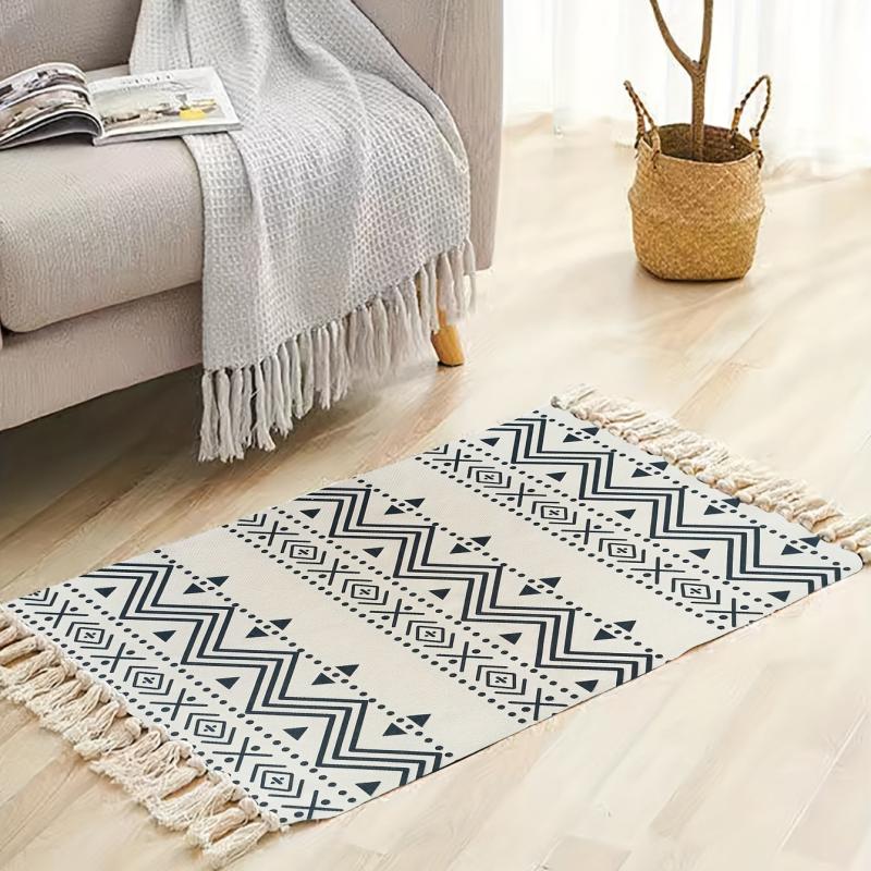 Bohemian Multicolor Tassel Floor Mat - Geometric Kitchen Rug