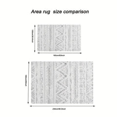 Modern Geometric Faux Cashmere Area Rug Non Slip TPR Backing