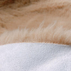 Khaki Faux Fur Area Rug for Bedroom Floor Mat