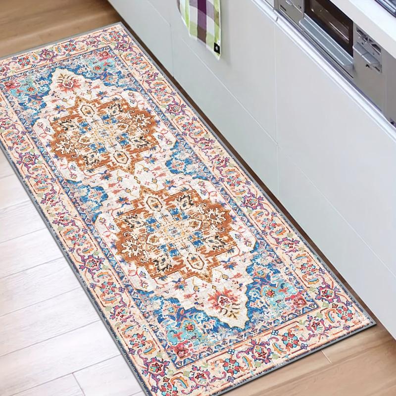 Vintage Persian Style Kitchen Rug Cushioned Anti Fatigue Floor Mat