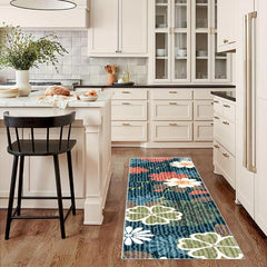 Modern Floral 2'X10' Runner Rug Soft Laundry Room Rug Non Slip Kitchen Mat
