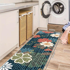 Modern Floral 2'X10' Runner Rug Soft Laundry Room Rug Non Slip Kitchen Mat